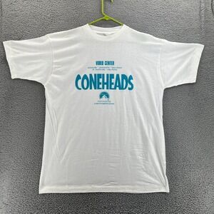Vintage 1994 CONEHEADS Movie Promo Paramount T Shirt Mens XL White Single Stitch